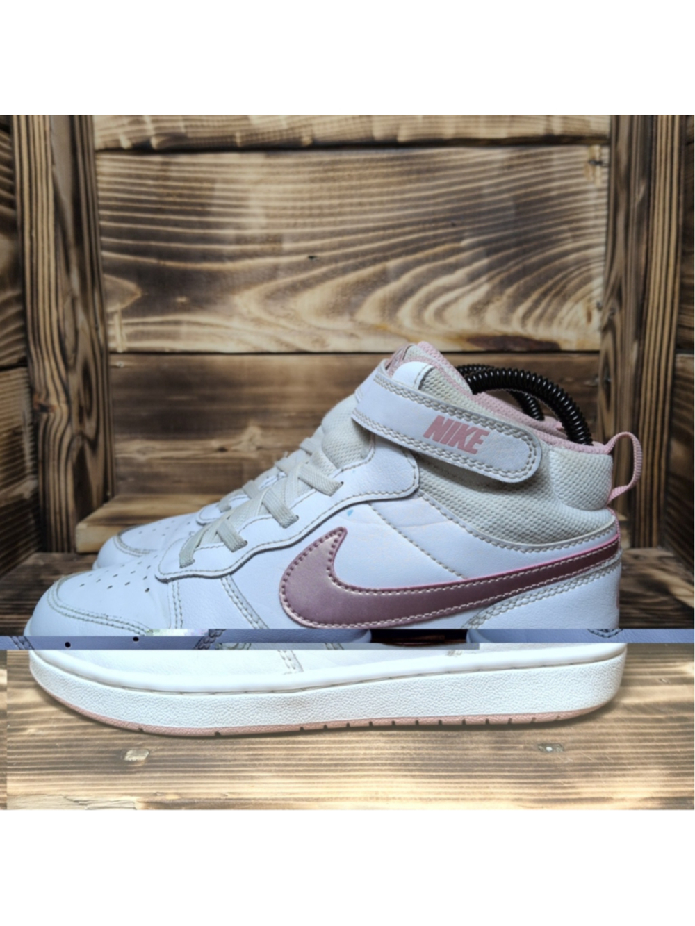 Nike Court Borough Mid 2 Kids White Pink Sneakers Shoes US 2.5Y CD7783-105